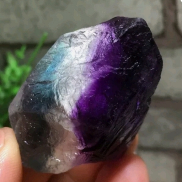 Natural Flourite Cubic Colour Crystal Quartz Mineral 51g RARE purple blue NEW - Picture 2 of 3